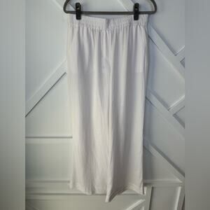 NWT Andie Swim Wide Leg Linen Blend Madeira Pants Coconut White Size Medium
